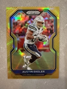 Caricabatterie Austin Ekeler Prizm Gold SP/10 2020 Los Angeles #142 RB - Foto 1 di 3