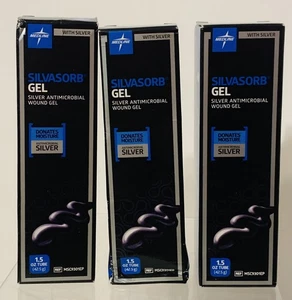 3 X Medline Silvasorb Silver Antimicrobial Wound Gel Tube 1.5 oz MSC9301EP - Picture 1 of 6