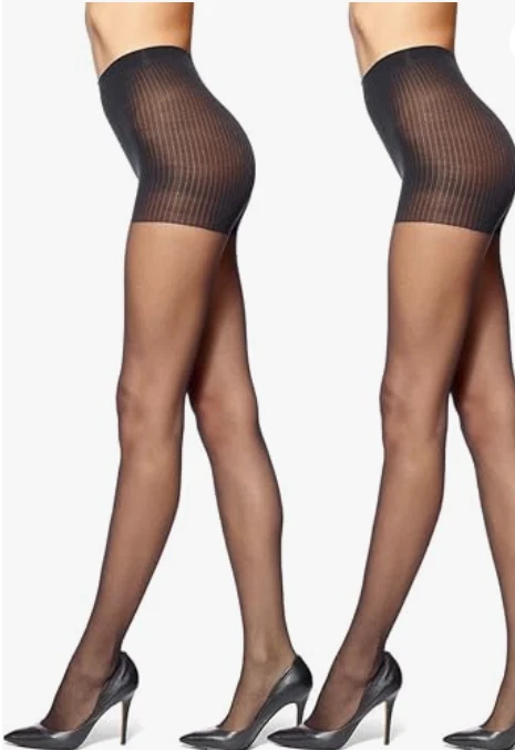 Pantimedias No Nonsense para mujer Control Top con puntera transparente TALLA B Off Black - 2 Pai Foto 1 de 1