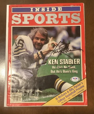 KEN STABLER Saints Raiders SIGNED AUTOGRAPH INSIDE SPORTS MAGAZINE PSA COA - Image 1 of 3