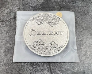 Olight Adhesive Metal Badge Base Silver Tone Swag - Picture 1 of 3