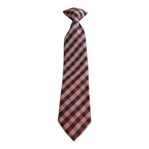 Clip on Tie Navy Blue Classic Plaid Special Occasion Boy's One Size - Picture 1 of 1