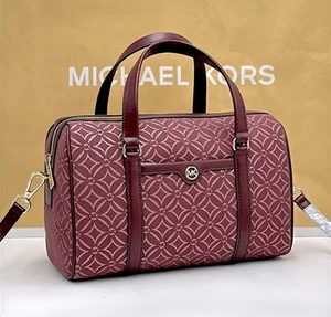 Michael Kors Travel MD Duffle Crossbody Bag NWT ( Oxblood Multi ) - Picture 1 of 5