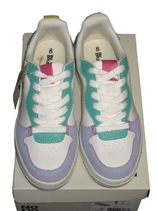 NEW Women's No Boundaries Multi-Color Court Sneakers Memory Foam Assorted Sizes - Picture 1 of 9