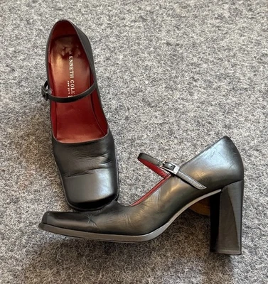 Vintage Y2K Kenneth Cole Mary Jane Pumps Leather 8M Whimsigoth Made In Italy - Image 1 of 4