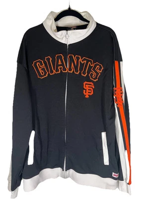 Stitches San Francisco Giants embroidered zip up track jacket sz 2XL arm stripes - Image 1 of 4