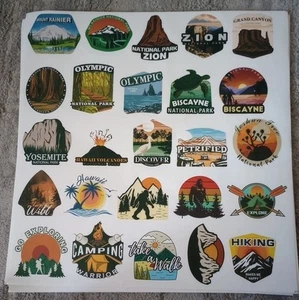 75  National Park Stickers Classic Yosemite State Favorites Paper Decals Variety - Picture 1 of 3