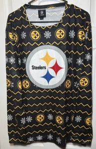 Pittsburgh Steelers Long Sleeve Ugly Pajama Shirt-Size XL - Picture 1 of 7