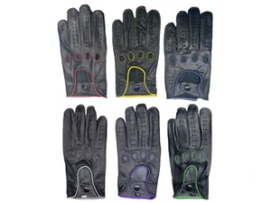 MEN'S 100% GENUINE LEATHER DRIVING GLOVES REVERSE STITCH CHAUFFEUR - Picture 1 of 13