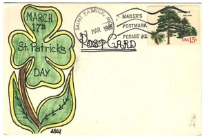 United States 1988 Saint Patrick's Day Card Postmarked Saint Patrick, Missouri - Picture 1 of 2