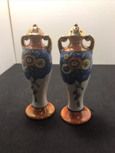 Antique RARE Japanese Lusterware Salt N Pepper Shakers very old - Picture 1 of 5