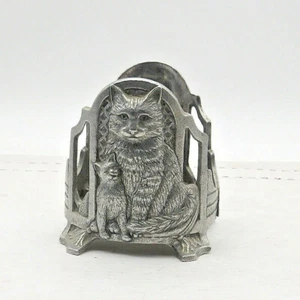 VTG Pewter Style Kitty Cat bottle, Candle holder - Bild 1 von 6