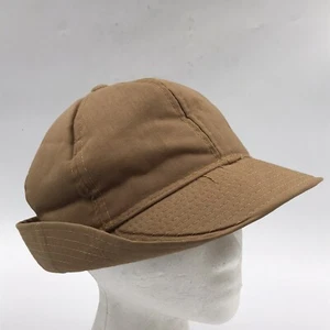 Vintage YoungAn Poly Foam Laminated Brown Hunting Cap Size L Safari Hat - Picture 1 of 7