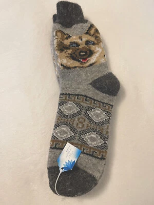 Women's Socks or mens socks, Size  9-10, 100% Sheep's Wool , Chunky & Warm , dog - Image 1 of 4