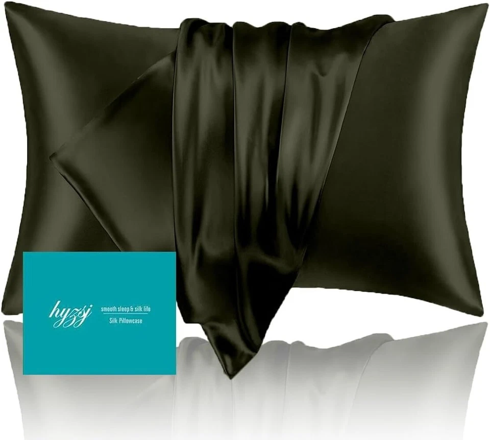 Fundas de Almohada de Seda Mulberry Talla Queen con Cremallera Oculta, Ultra Suave, Mujer Hombre Foto 1 de 1