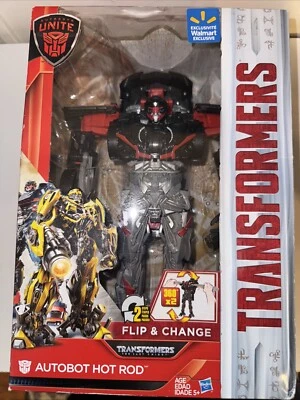 Transformers The Last Knight Flip & Change Autobot HOT ROD Walmart Exclusive NIP - Image 1 of 4