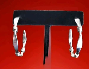 Erick's Sterling Silver 1.5 in. Wide Hoop Earrings Taxco.925 - Picture 1 of 7