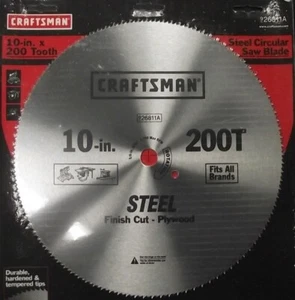 Craftsman 26811 10" x 200 Tooth Saw Blade Crosscut / Plywood - Picture 1 of 1
