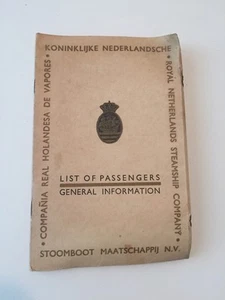 1937 Passenger List General Info Royal Netherlands Steamship Company Curaçao - Picture 1 of 9