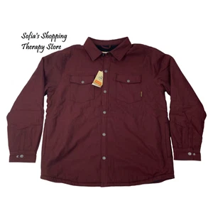 Legendary Whitetails Men's XL Old Buck Berber Fleece Lined Shirt Jacket Burgundy - Picture 1 of 9