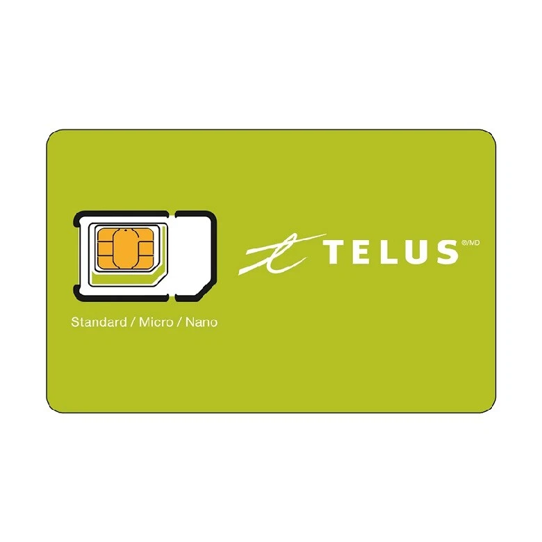 Prepaid Telus Mobile CANADA 4G LTE Multi Sim Card - Nano Micro Standard 3 in 1 - Image 1 of 1