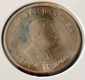 Harry Truman Präsident Messing Medaille Münze HE’S FROM MISSOURI WWI Senator RAR - Bild 1 von 4