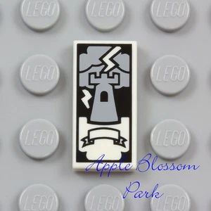 NEW Lego TAROT CARD 1x2 White Printed Fortune Teller w/Gray Tower Minifig Tile - Picture 1 of 1