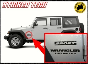 CALCOMANÍA PEGATINA VINILO JEEP WRANGLER DEPORTIVO ILIMITADO FABRICANTE DE EQUIPOS ORIGINALES GUARDABARROS JK RUBICON - Imagen 1 de 3
