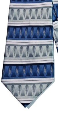 Corbata Croft & Barrow para hombre corte clásico azul, verde, plata diamante/raya geométrica Foto 1 de 4