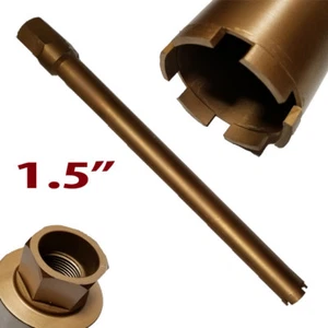 1.5 ” Wet Diamond Core Drill Bit for Concrete 1-1/4" -7 Thread 15.5 Dept Drill - Picture 1 of 2