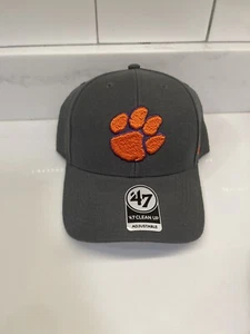 47 Brand Clemson Paw Hat Brand New w Tags Gray and Orange Adjustable Cap - Picture 1 of 3