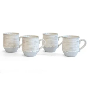 Over and Back Cream Beige Stoneware Coffee Mugs 19.27 oz. (Set of 4) - Picture 1 of 5