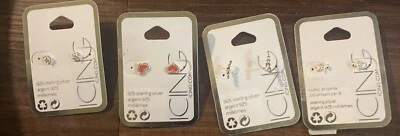 Lote de 4 pares de pendientes perforados de plata de ley de Claire's, nuevos, envío gratuito Foto 1 de 4