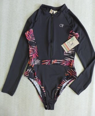 OCEAN PACIFIC Talla M Manga Larga Una Pieza Traje de Baño Atlético Protección contra Erupciones Cremallera Foto 1 de 4