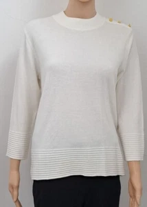 Ex High Street Store White 3/4 sleeve Jumper Size 12, 14, 16, 18