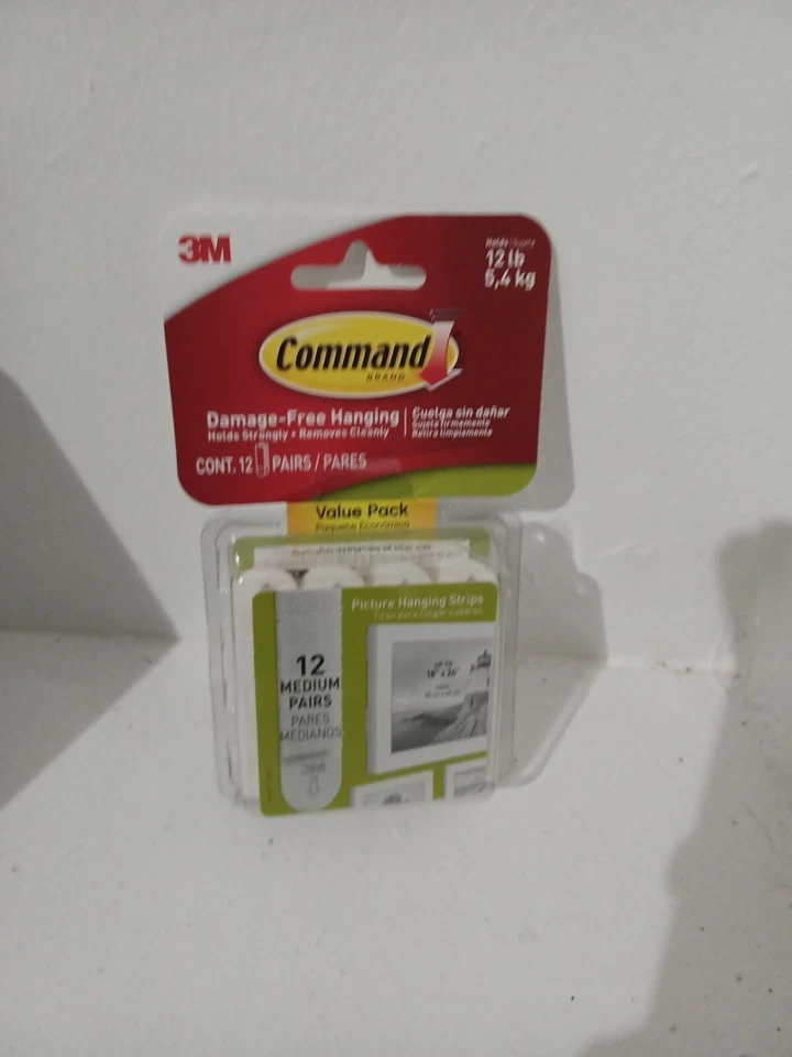3m Command White Medium Picture Hanging Strips 12 PK Foam