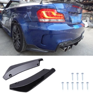 For 1 Series 118i 120i Gloss Rear Bumper Spats Spoiler Diffuser Splitter Canards - Foto 1 di 10