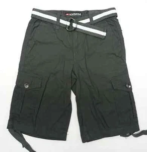 Southpole Ripstop Cargo Shorts Boys Size 10 Canvas Belt Lightweight Cotton Gray - Picture 1 of 2