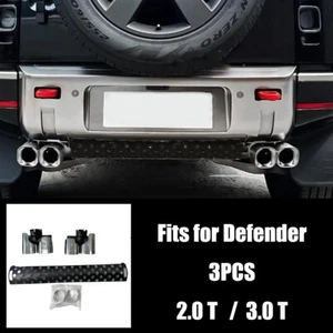 3PCS Square Exhause Pipe fits for Defender 90 110 130 2020-2024 Tailpipe Silver - Picture 1 of 5