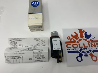 Allen-Bradley 800MR-QB24S Pushbutton Switch No Lens ASSY 22.5mm Round 24V - Image 1 of 4