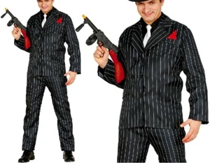 Mens 1920s Gangster Fancy Dress Costume Men's 20s Gangsta Al Capone Outfit fg - Picture 1 of 8