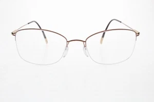 Silhouette 4551 75 6040 Women's Brown Gold Half Rim Eyeglasses 52-18-130 mm - Picture 1 of 10