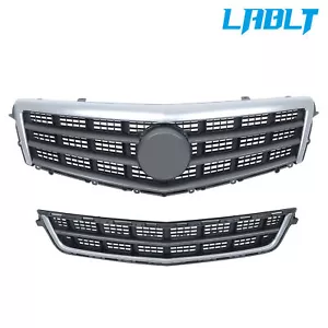 LABLT Front Upper Grille + Lower Grill Matte Chrome For 2013-2014 Cadillac ATS - Foto 1 di 24