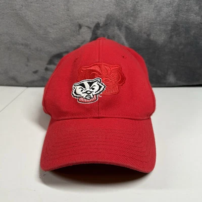Wisconsin Badgers Baseball Hat Cap Mens Extra Large Fitted Zephyr Red Stretch - Image 1 of 4