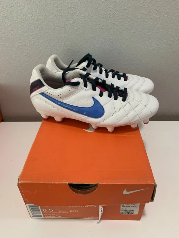 Nike Tiempo Natural IV LTR FG Women’s SZ 6.5 Soccer Cleats 524928-106 Leather - Image 1 of 4