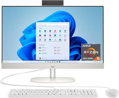 HP 24" All-in-One Desktop PC Ryzen 5 7520U 8GB RAM 256GB SSD FHD Display - Image 1 of 4
