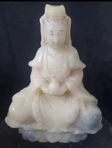 Unusual Qing era Kwan-Yin Guan Yin Agate Figure, great detail very heavy piece. - Picture 1 of 5