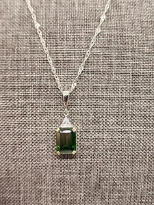 Bella Luce Green CZ & White CZ Rhodium/.925 Pendant 18" Necklace JTV CWB781 - Picture 1 of 14