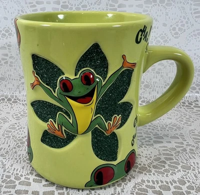 Taza RAINFOREST CAFÉ Rana Verde ¡CHA! CHA! Landry’s en relieve 3D 16 oz. Taza de café Foto 1 de 4
