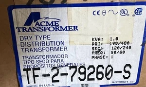 NEW ACME ELECTRIC TF279260S GENERAL PURPOSE TRANSFORMER See Pic OBO - Afbeelding 1 van 2